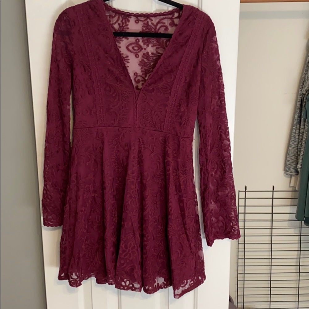 Purple Lace Cocktail Dress